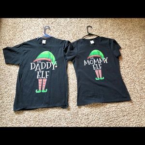 Daddy and Mommy Elf cotton T-shirts